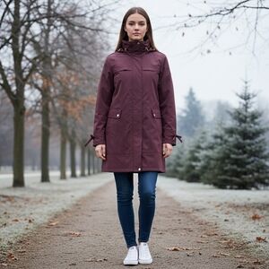 Cole Haan purple lightweight compactible hood jacket size medium